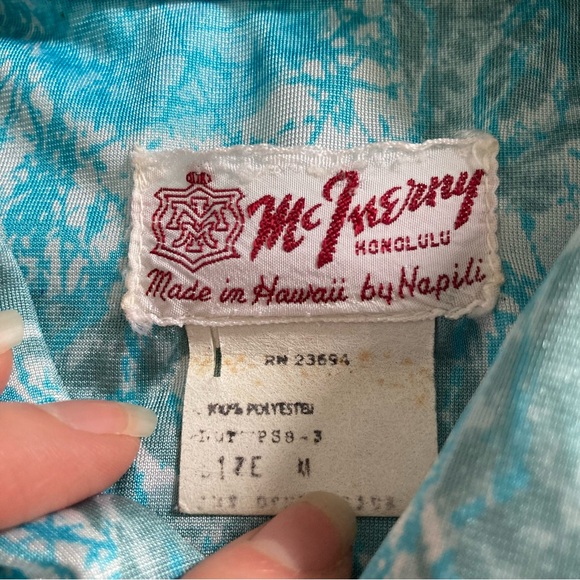 Vintage 60s Mcinerny Hawaiian Men’s shirt short sleeve made in Hawaii - Picture 7 of 10